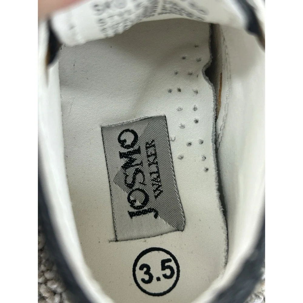 Josmo Walker Black Leather Hard Bottom Lace Up Walkers Size 3.5